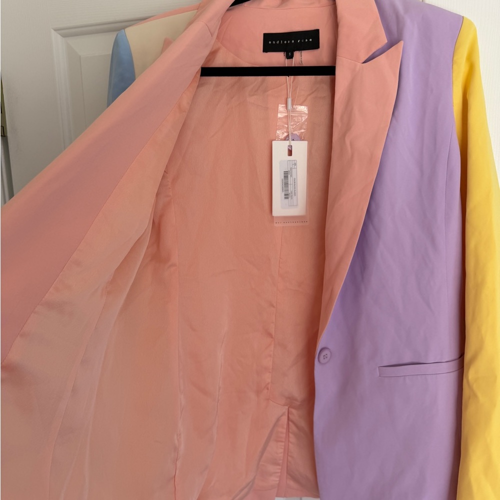 NWT Endless Rose Color block Blazer in size S - Picture 6 of 8